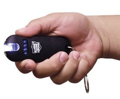 SMART POLICE MINI Stun Gun Flashlight QUICK RELEASE battery meter RECHARGEABLE
