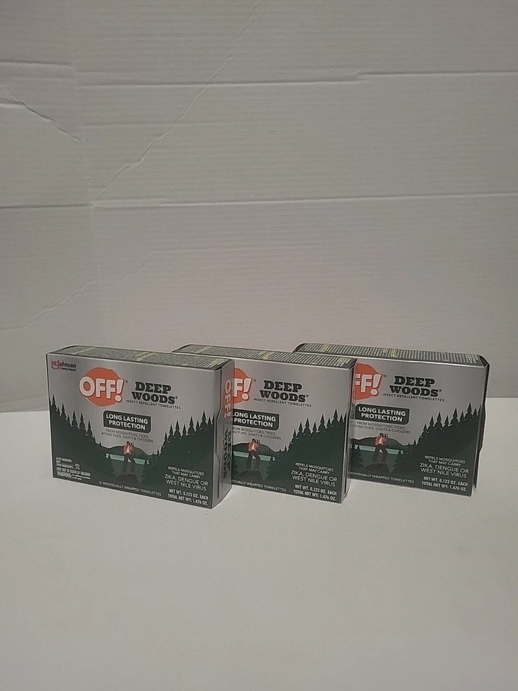 OFF! Deep Woods Towelettes Insect Repellent Pack of 12 Each Lot Of 3 Packages