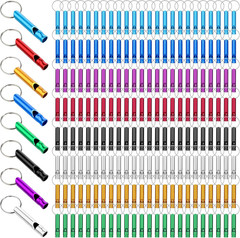 200Pcs Emergency Whistles with Keychains, Aluminum Extra Loud Survival Whistle,
