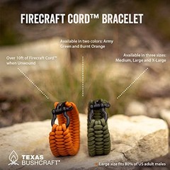 Firecraft Cord Survival Bracelet – Paracord Bracelet L (7-8″ wrist) Army Green