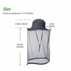 Mosquito Head Net Hat Bug Protection Outdoor Sun Insect Mesh Fishing Beekeeping
