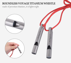 Loudest Titanium Emergency Whistle with Lanyard for Camping Hiking Sports Tranin