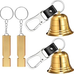 Loud Bear Bell 2″ with Whistle Set for Hikers 2PCS Hiking Gear Solid Brass