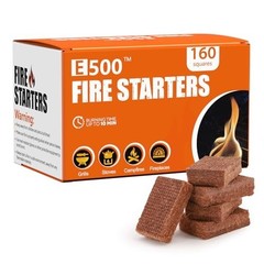 160-Count Fire Starter Squares for Campfires, BBQ, Fire Pits & Grills – Quick Li