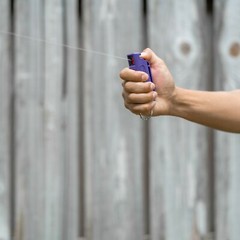 5 Police Magnum pepper spray .50oz purple molded keychain defense protection