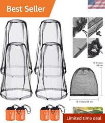 Lightweight 4-Pack Mosquito Face Nets with Elastic Bands for Summer Adventures