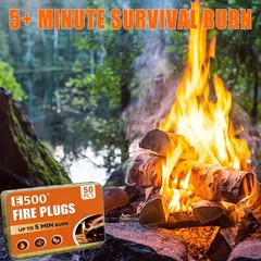 50 Pack Fire Plugs, Waterproof Fire Starter Plug