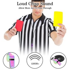 2 Pack Stainless Steel Sports Coach Whistles with Lanyard for Kids and Audlt