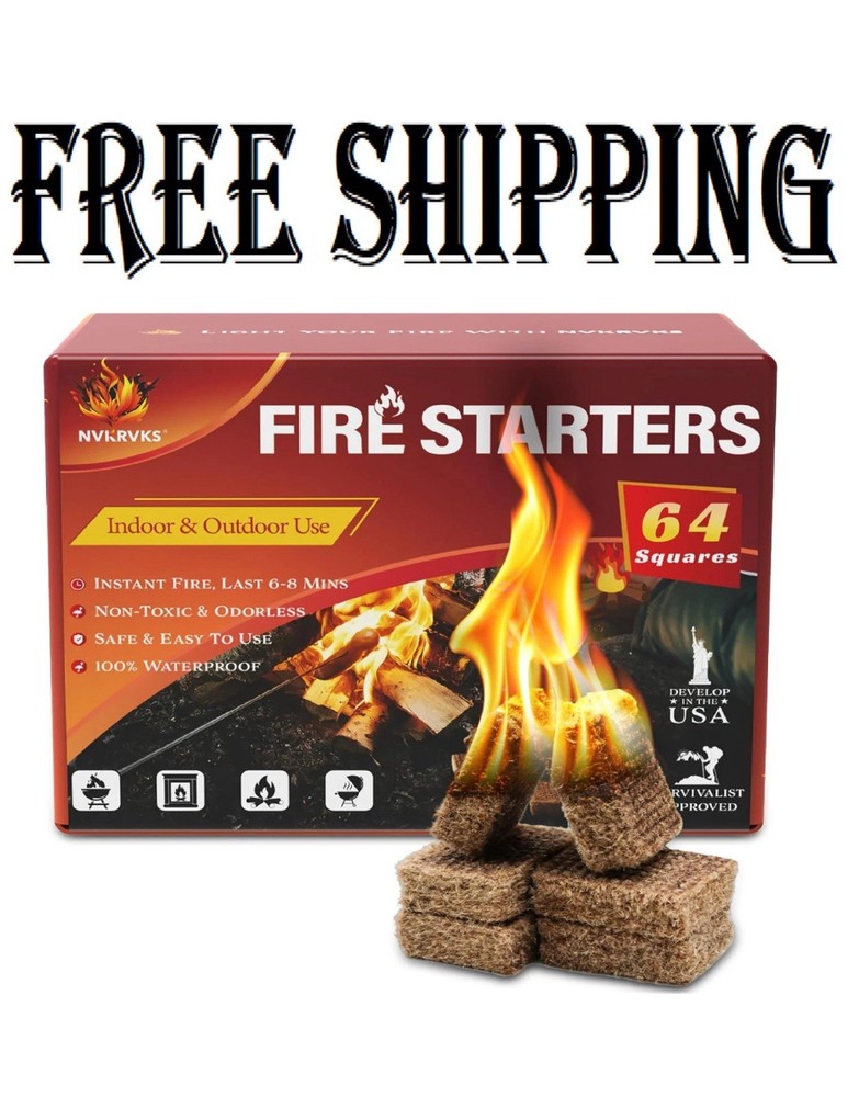 Nvkrvks Fire Starter, Easy-Burning Fire Starter Squares for Wood Stoves