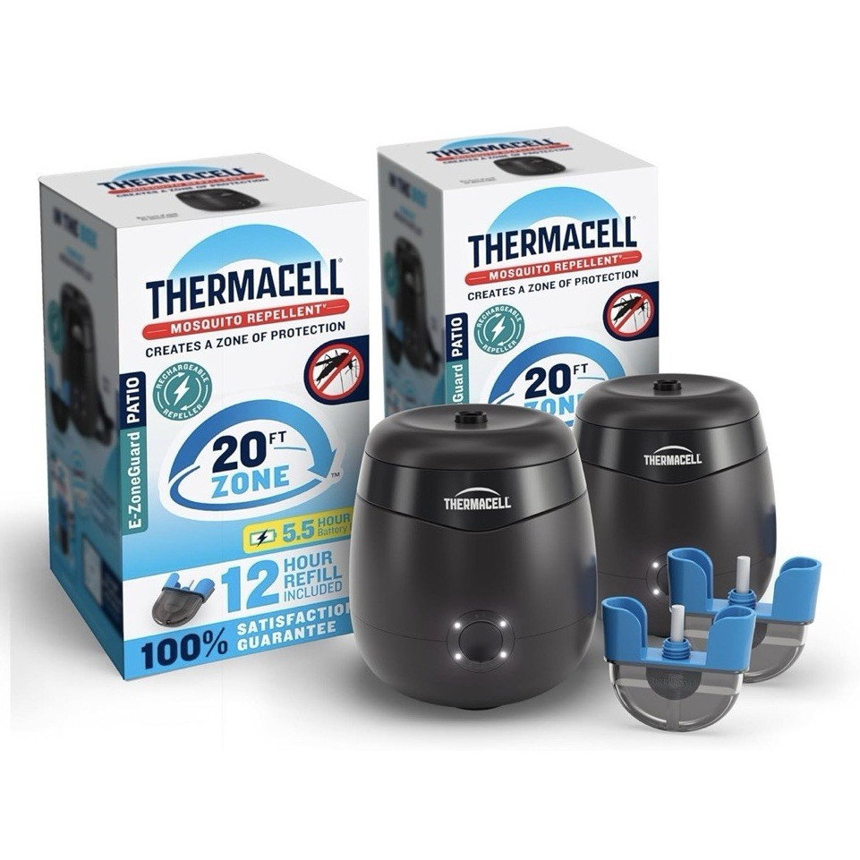 Thermacell E-ZoneGuard Patio Rechargeable Mosquito Repellent 2-Pack 20ft 24hr