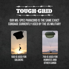 TOUGH-GRID 550 Paracord, Type III Mil-Spec Nylon Rope – 50 Ft Camo Green Tactica