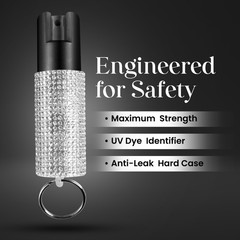 Gizmo Corner Rhinestone 16ft Range UV Dye Pepper Spray Keychain for Safety