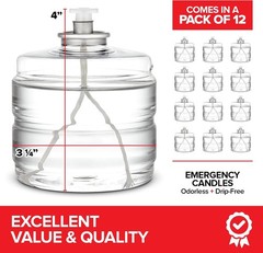 Hour Candles Pack of 12 Long Burning Emergency for Power Outages Storm Preparedn