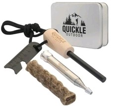 Quickle Fire starter kit with premium handmade handle incl. blower pipe and wood