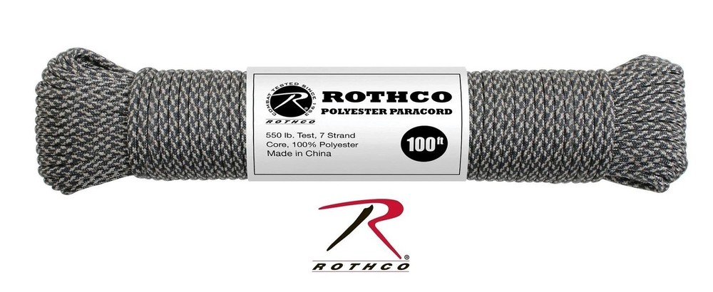 550 POLYESTER 7 STRAND PARACORD TYPE III Rothco survival 100FT ACU DIGITAL