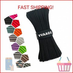 VVAAGG 1000 Black Paracord Rope 100FT Utility Nylon Heavy Duty 12 Strand Parachu