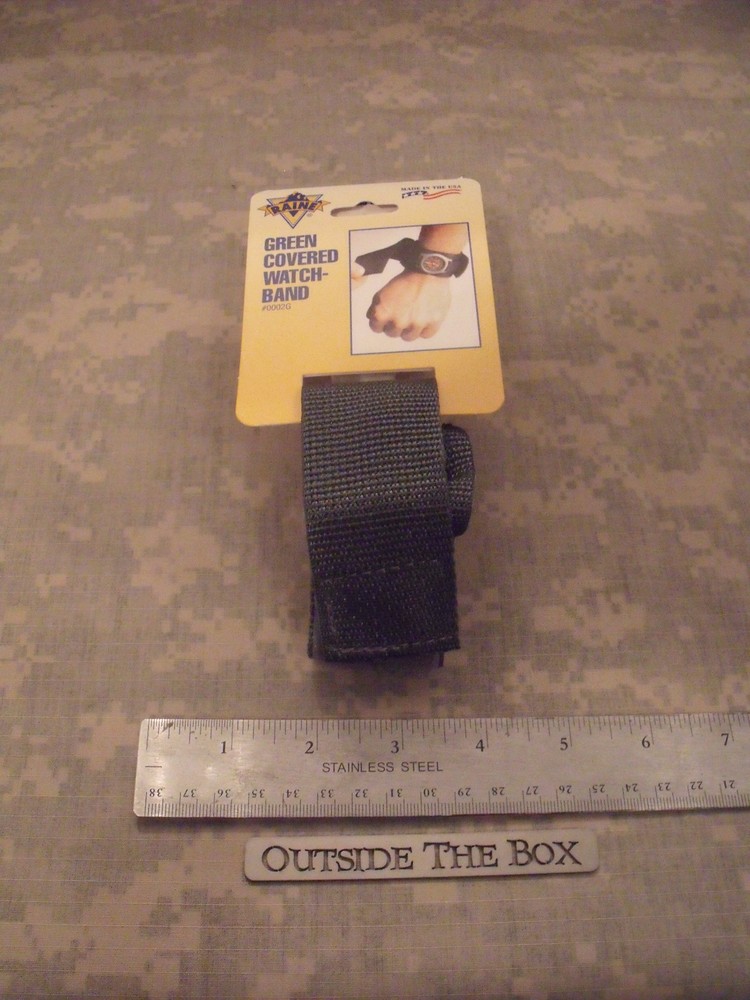 US Military – Raine, Inc. Covered Watchband ,GREEN, Emergency/Survival, EDC