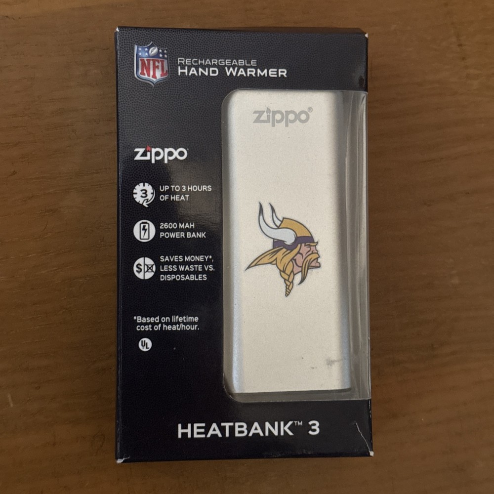 NFL Minnesota Vikings: HeatBank® 3 Rechargeable Hand Warmer Black 3 of Heat