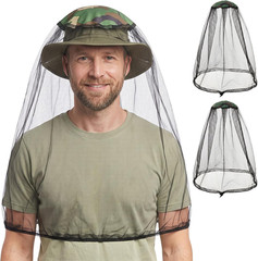 2 Pack Large Mosquito Head Net Bug Net Hat Hiking Camping Fishing Gardening |…