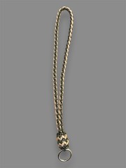 Heavy Duty Paracord Neck Lanyard in Tan and Camo on a welded o ring