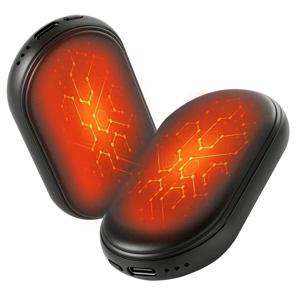 Magnetic Hand Warmers Rechargeable 2 Pack AI Smart Chips 3 Compact, Black