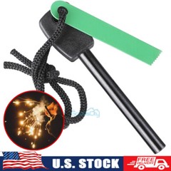 Lot Magnesium Rod Flint Fire Starter w/ Handle and Steel Scraper Flint Striker