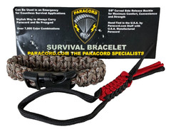 Paracord Survival Bracelet 5/8″ Curved Buckle Camo 9″ Large #PC-SB Made in USA