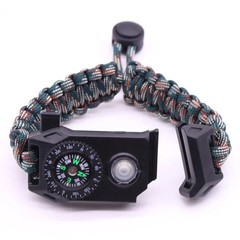 Fashion Men Outdoor LED Light Survival Umbrella Rope SOS Bracelet Emergency.