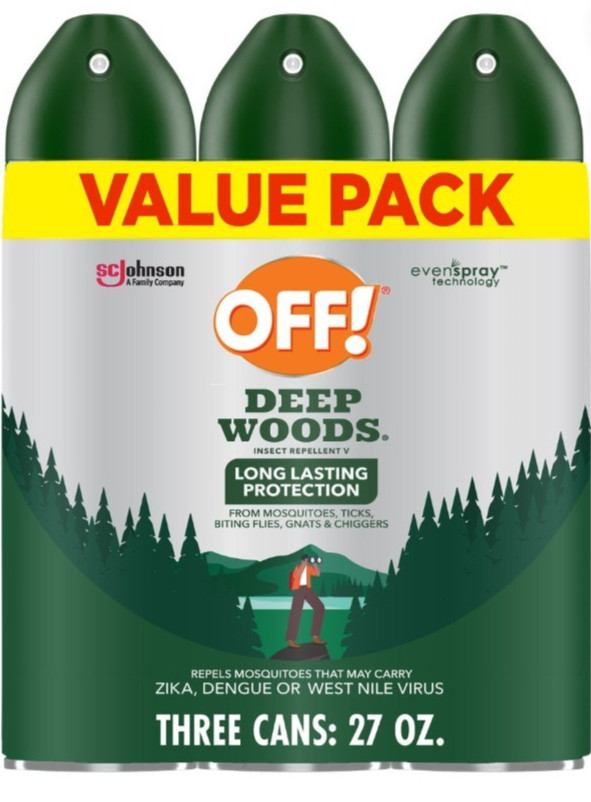 3 PK OFF! Deep Woods Insect repellent spray – 3 Large Canisters — NEW!