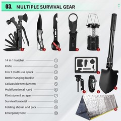 171PCS Survival First Aid Kit with Survival Gear, First Aid Supplies, Emergen…