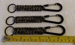 NEW 3Pcs Carabiner Paracord Keyring Keychain Camouflage Outdoor Camping Survival