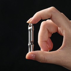 Stainless Steel EDC Survival Whistle Outdoor Emergency Rescue Tool Keychain