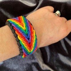 Paracord Bracelet Rasta, LGBT Rainbow, different colours, easy release clasp