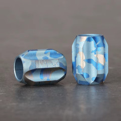 Titanium Alloy EDC Blue Silver Tube for Paracord Bead Stick Knife 1 Bead Only