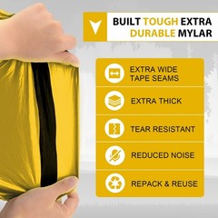 2-Pack Mylar Survival Life Tent, 2 Person Emergency Shelter Tube Tents with P…