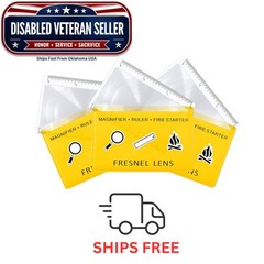 3 Pack Credit Card Magnifier 4X Magnification YELLOW Protective Sleeve