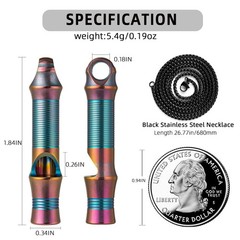 Titanium Emergency Whistle Loud Survival EDC Necklace 120db Camping Hiking