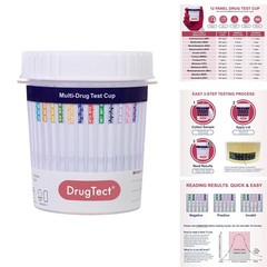 DrugTect 12 Panel Drug Test Cup CLIA Waived Fentanyl 25 Pack