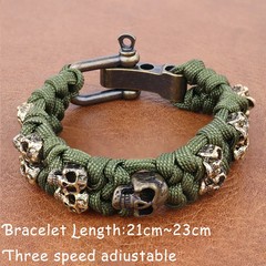 Vintage Skull Style Bracelet Jewelry Gift Outdoor Camping Paracord Survival.