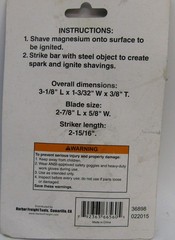 Magnesium Fire Starter – Harbor Freight Tools, unopened in package