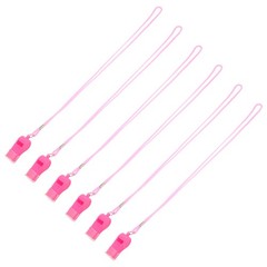 6 Pcs New Years Eve Party Whistles Pink Loud 120db Plastic with Lanyard Sports