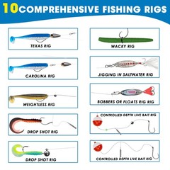 THKFISH Fishing Lures Kit, Bass 8 x 3.7 x 2.5 inches, 299pcs Tackle Box Kit