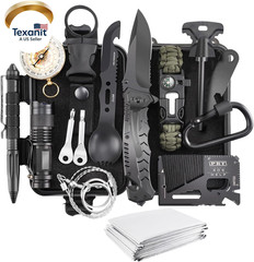 Survival Kit 17 in 1, Survival Gear and Supplies for Adult Teen Men, Survival Ca