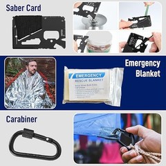 Emergency Survival Gear Kit 12-in-1 – Outdoor Adventure Equipment with LED