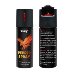Feloiy 2oz Black Flip Top Safety Lock Pepper Spray For Self Defense