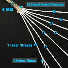 Paracord Rope with 7-Strand Core, 11 Colors and 50/100/200 Ft, Nylon Type III Pa