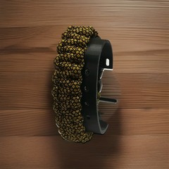 Paracord Bracelet 550 Black/Gold Blend, 8.75” , 3/4” Buckle (Black) Hand Made