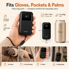 Rechargeable Hand Warmers 2 Pack, Electric Pocket 2Pack, Matte Black