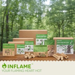 Inflame Fire Starters 130 pcs Waterproof Charcoal BBQ Campfire