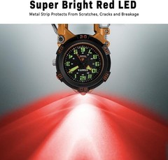Flint Clip-On Survival Watch – Outdoor Tool W/ Flint Fire Starter LED Flashlight